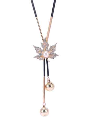 Buy Crunchy Fashion Maple Leaf Pendant Necklace - Purplle