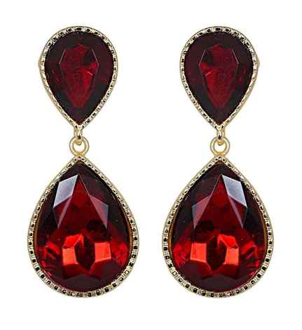 Buy Crunchy Fashion Maroon Dual Droplet Drop Earrings - Purplle