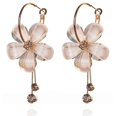 Buy Crunchy Fashion Misty Flowers Drop Earrings - Purplle