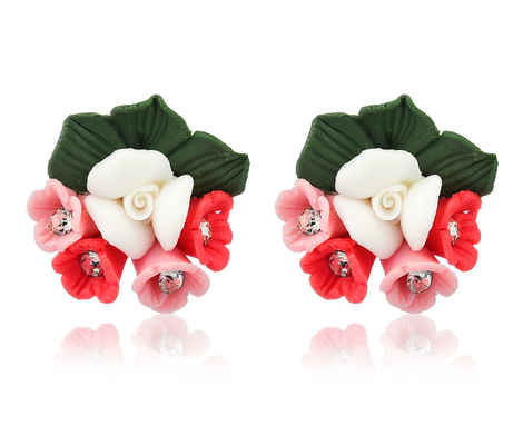Buy Crunchy Fashion Multicolored Clay Flower Studs for Girls & Women - Purplle