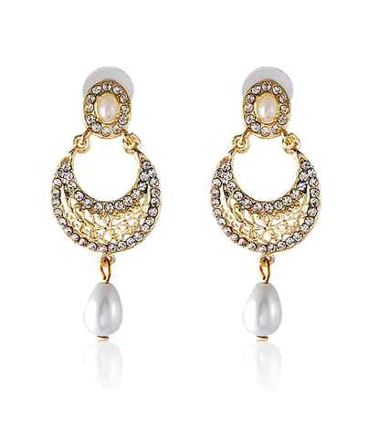 Buy Crunchy Fashion Pearl Encrypt Gleam Earring - Purplle