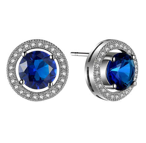 Buy Crunchy Fashion Premium Shappire Zircon Studs for Girls - Purplle