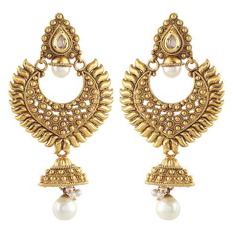 Buy Royal Bling Golden Plated Traditional Drop Earring - Purplle