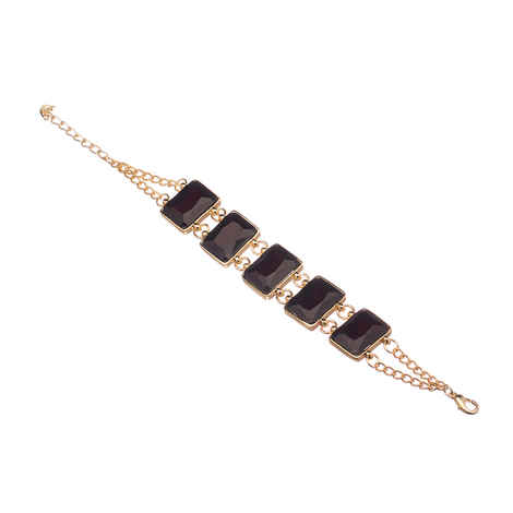 Buy Crunchy Fashion Trail Of Black Studs Bracelet - Purplle