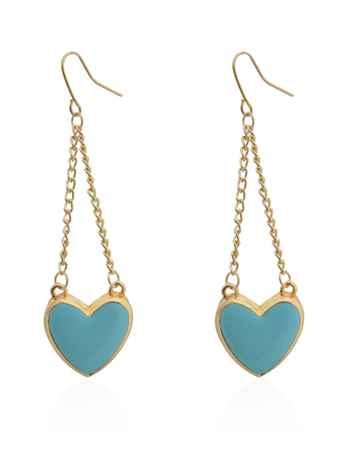 Buy Crunchy Fashion Turquoise Heart Love Earrings - Purplle