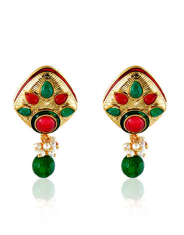 Buy Royal Bling Wine Lush Golden Earring - Purplle