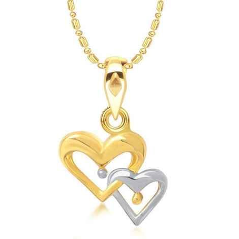 Buy Lishmark Trendytogetherness Forever Heart Shape Gold & Rhodium Plated Pendant With Chain - Purplle
