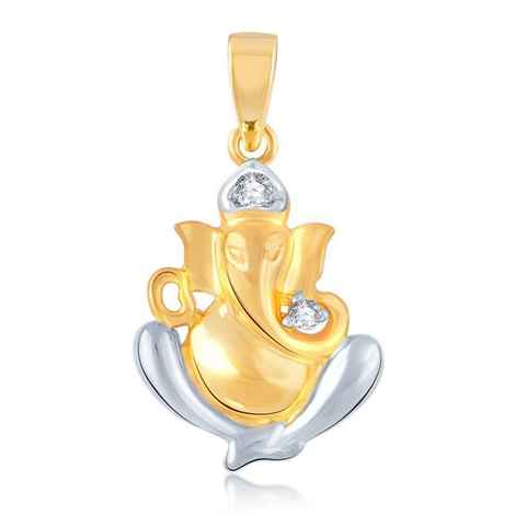 Buy Lishmark Traditional Jewelry Gold & Rhodium Polished Ganesh Murti Pendant With Chain - Purplle