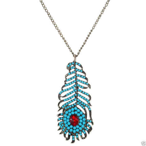 Buy Lishmark Fashion Jewelry Peacock Feather Design Necklace Women Jewelry Necklace Style - Purplle