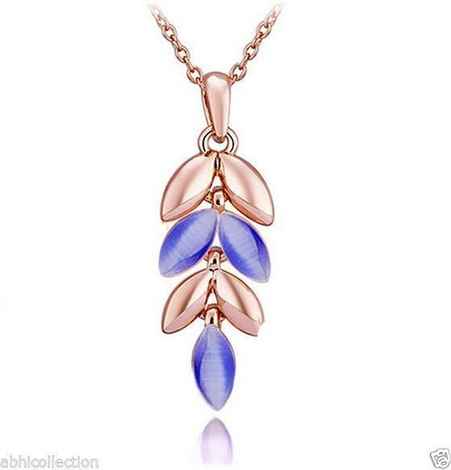 Buy Lishmark Womens Fashion Jewelry 9K Rose Gold Filled Opal Leave Necklace With Fish Pendant - Purplle