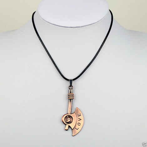 Buy Lishmark Fashion Jewelry Antique Bronze Hatchet Pendant Black Leather Necklace 18? - Purplle