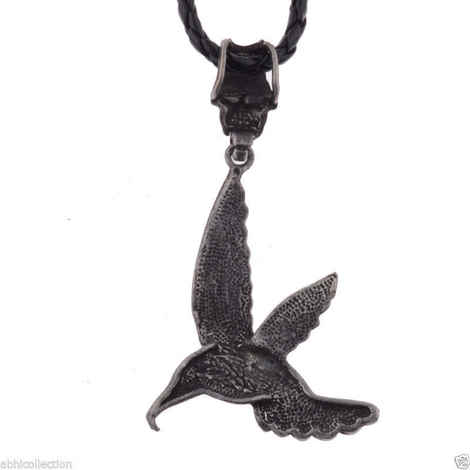 Buy Lishmark Fashion Vintage Punk Style Silver Hawk Pendant Black Pu Leather Necklace 18" - Purplle