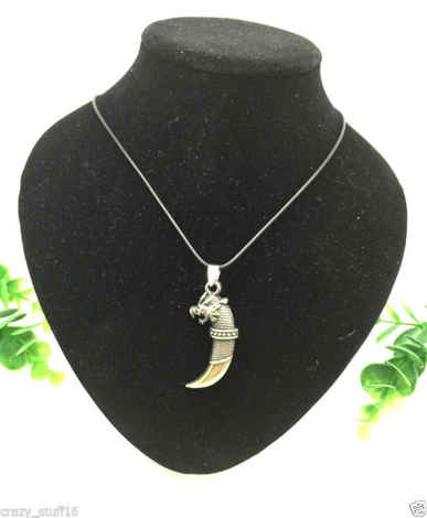 Buy Lishmark Charm Fashion Jewelry Stainless Steel Bronze Wolf Tooth Pendant Black Necklace - Purplle