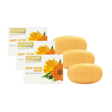 Richfeel Calendula Acne Soap (75 g) (Pack Of 3)