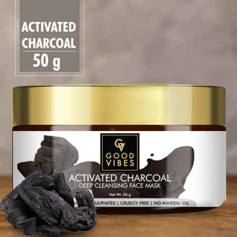 Buy Good Vibes Activated Charcoal Deep Cleansing Face Mask | Anti-Acne, Softening | With Liquorice | No Parabens, No Sulphates, No Mineral Oil (50 g) - Purplle