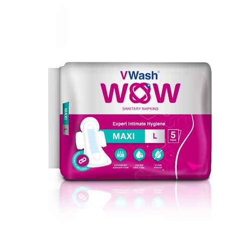 Buy Vwash Wow Sanitary Napkin Maxi - 5 Count (Large) - Purplle