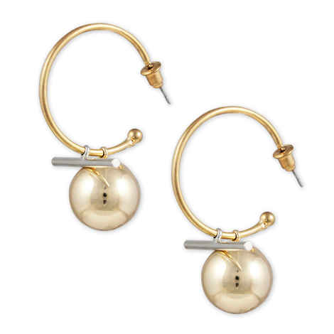 Buy Karatcart Metal GoldPlated Ball Drop Half Hoop Earrings For Women - Purplle