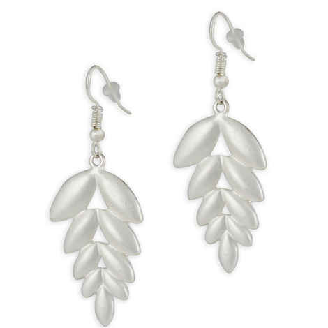 Buy Karatcart Silver Leaf Drop Earrings For Women - Purplle