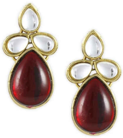 Buy Karatcart Non-Precious Metal Dangle & Drop Earings For Women - Red - Purplle