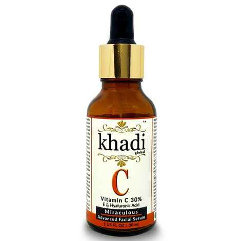Buy Khadi Global Vitamin C 30% , E & Vegan Hyaluronic Acid Miraculous Advanced Facial Serum (30 ml) - Purplle