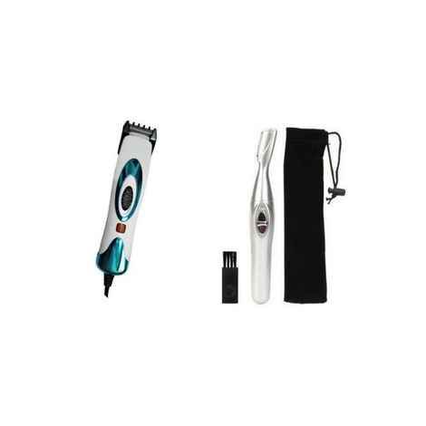 Buy HTC Combo of HTC AT555 Advance Professional Hair Trimmer with Bi-Feather Painless Ear/Nose/Eyebrow Trimmer - Purplle