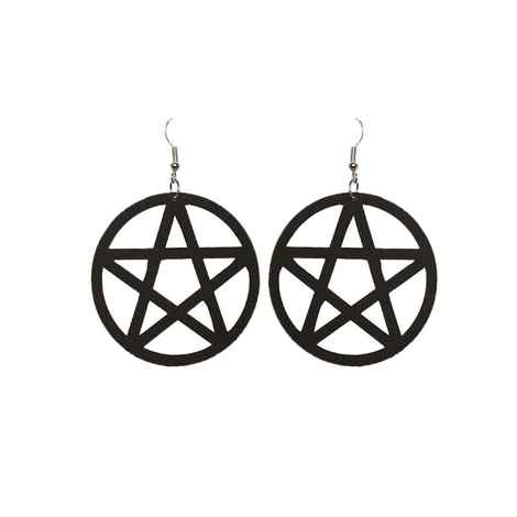 Buy Femnmas Pentagram Big Pop Earrings - Purplle