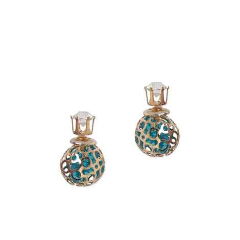 Buy Femnmas Crystal Hollow Double Side Earrings - Purplle