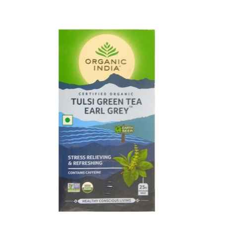 Organic India Tulsi Green Tea Earl Grey 25 Tea Bags