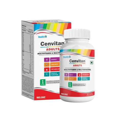 Buy Healthvit Cenvitan Adults (Multivitamin & Multimineral) 60 Tablets - Purplle