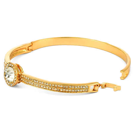 Buy Crunchy Fashion Gold Plated Zircon Crystal Kada Bracelet Bangle - Purplle
