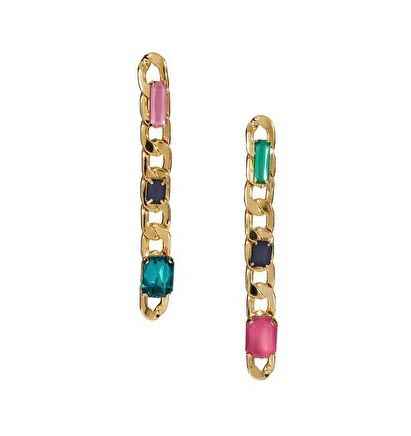 Buy Crunchy Fashion Multicolor Stones Chandelier Earrings - Purplle