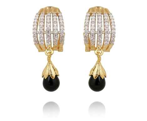 Buy Royal Bling Five Ad Row Black Drop Earrings - Purplle