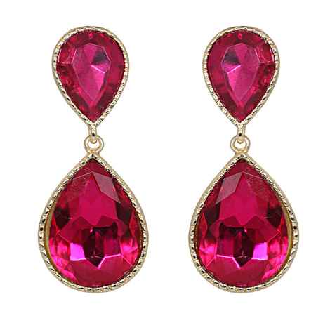 Buy Crunchy Fashion Pink Dual Droplet Drop Earrings - Purplle