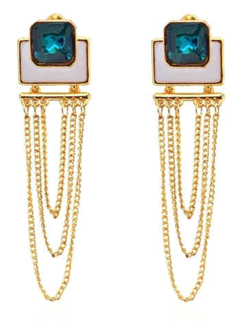 Buy Crunchy Fashion Colorrush Sage Green Multilayer Danglers - Purplle