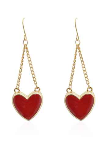 Buy Crunchy Fashion Rosy Heart Love Earrings - Purplle