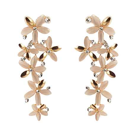 Buy Crunchy Fashion Classic Crystal Florette Drop Earrings - Purplle