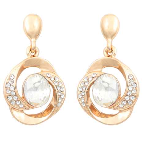 Buy Crunchy Fashion Twisted Tales White Crystal Earrings - Purplle