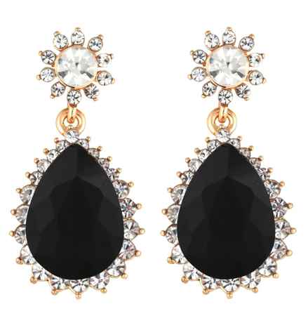 Buy Crunchy Fashion Stylish Gold Plated Earrings For Girlsblackearrings - Purplle