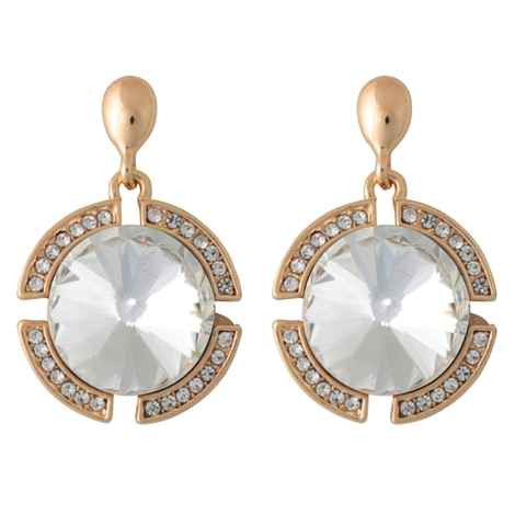 Buy Crunchy Fashion Clear Crystal Drop Earrings - Purplle
