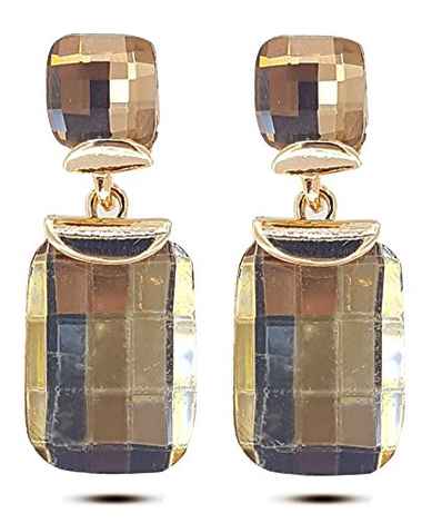 Buy Crunchy Fashion Gold Plated Crystal Drop Earrings For Girls Fancy Party Wear Earrings - Purplle