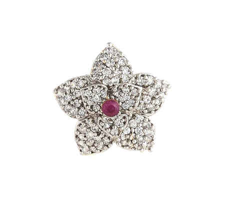 Buy Crunchy Fashion Blossom Flower Ad Stone Ring - Purplle
