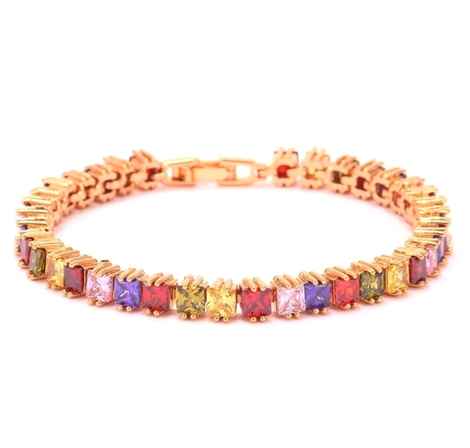 Buy Crunchy Fashion Multi Colors Vine Aaa Swiss Cubic Zirconia Sparkling Bangle - Purplle