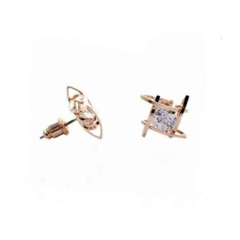 Buy Ferosh Golden Square Studs - Purplle