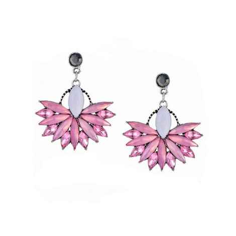 Buy Ferosh Pink Flower Danglers - Purplle
