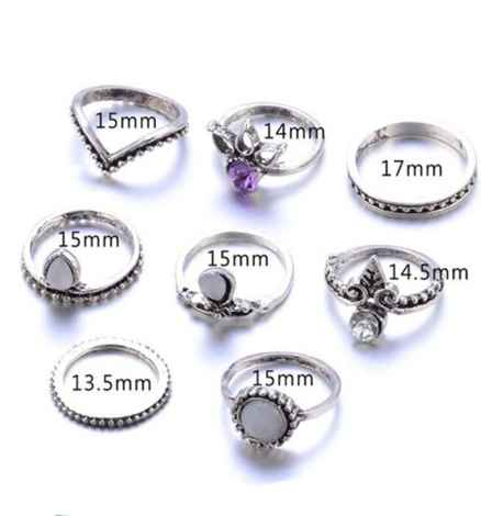 Buy Ferosh Fancy Silver Ring Set - Purplle
