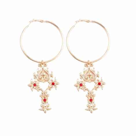 Buy Ferosh Tribal Hoop Earrings - Purplle