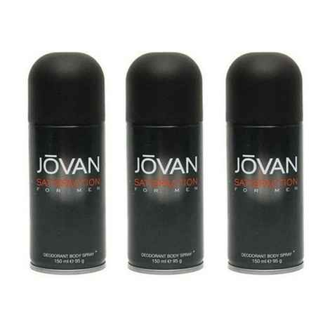 Buy Jovan Satisfaction For Men Deo Combo Set Of 3 -(150 ml) Each - Purplle