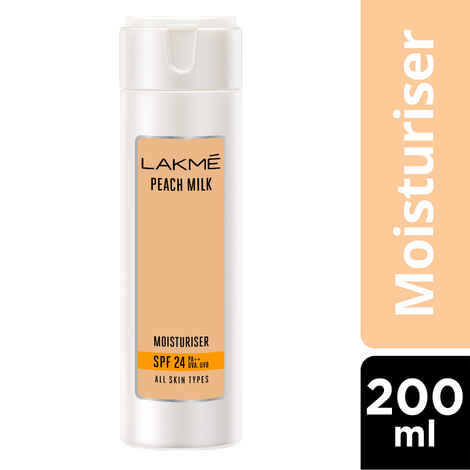 Buy Lakme Peach Milk Moisturizer SPF 24 PA++|| Enriched with Vitamin E | Improves Skin Texture | 200 ml - Purplle