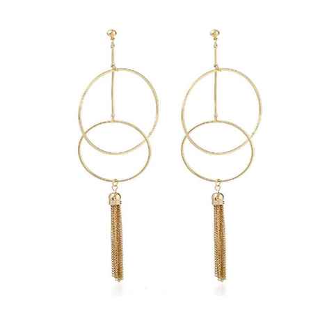 Buy Ferosh Victoria Tassel Hoop Earrings - Purplle