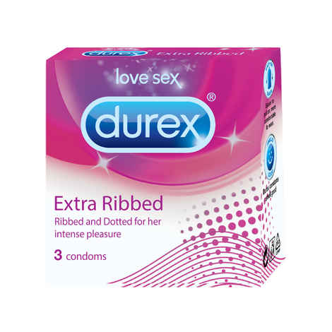 Buy Durex Condoms, Extra Ribbed- 3s - Purplle